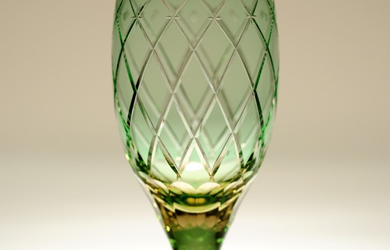 008：グラス（色被せ：緑、中：アンバー）　矢来